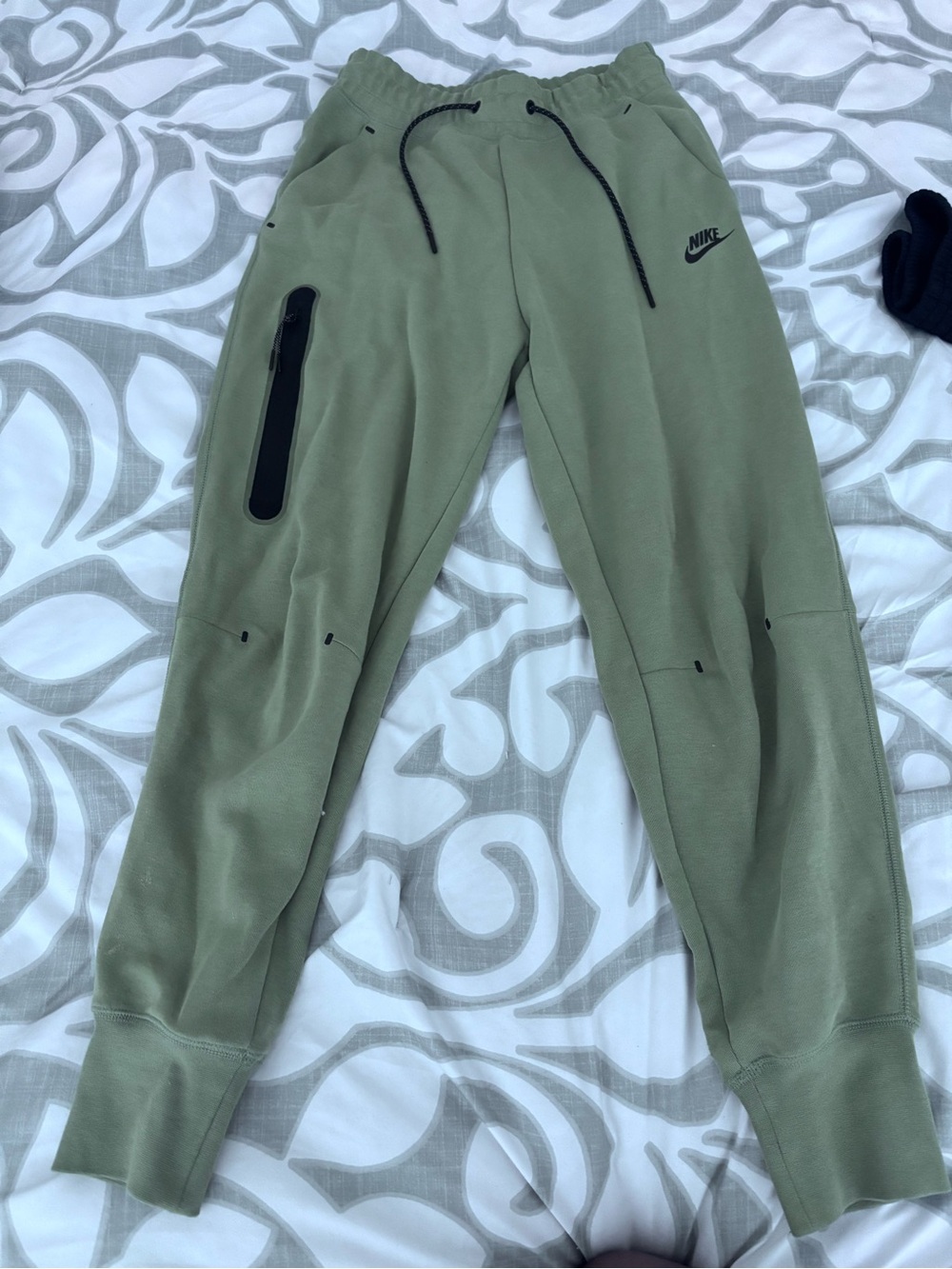 Nike Olive Green Sweatpants with Black Logo